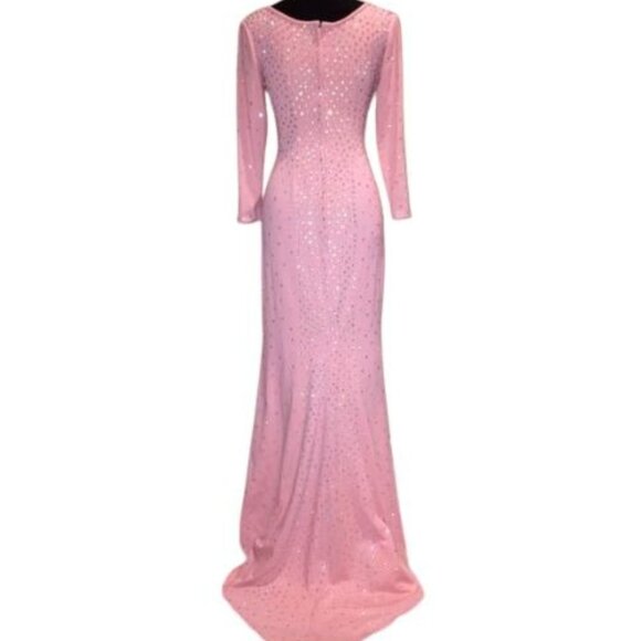 Wow Couture Luxurious Designer Swarovski Crystals Beaded Evening Prom Gown Dress - Picture 5 of 16